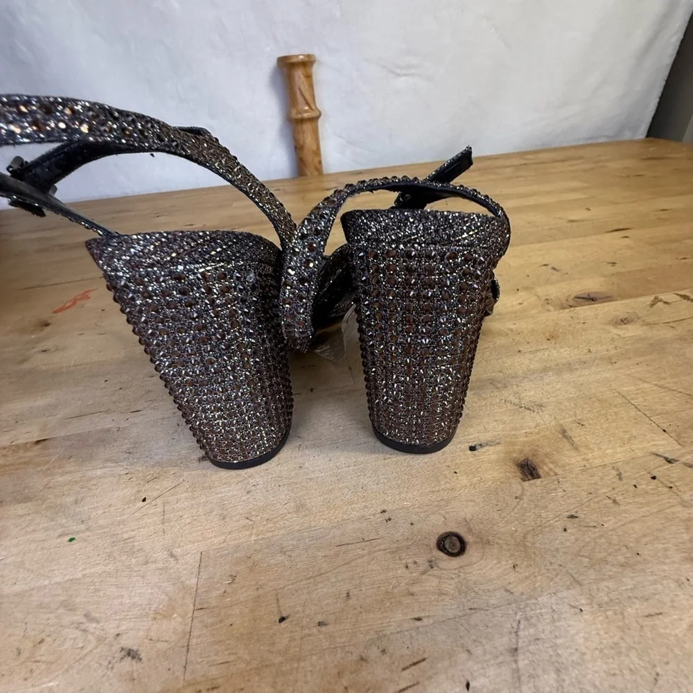 Michael Kors rhinestone Block Heel Sandals Size 6